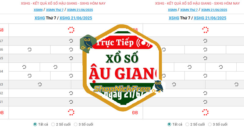 Xổ số Hậu Giang 21/6/2025 - Kết quả xổ số Hậu Giang ngày 21/6/2025