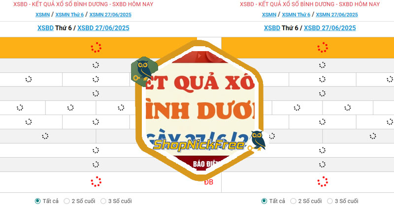 XSBD hôm nay 27/6 - Kết quả xổ số Bình Dương ngày 27/6/2025