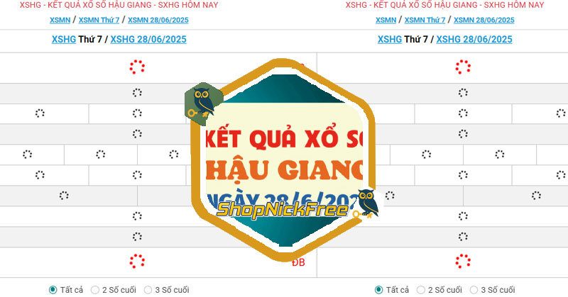 XSHG 28/6 - Kết quả xổ số Hậu Giang hôm nay 28/6/2025