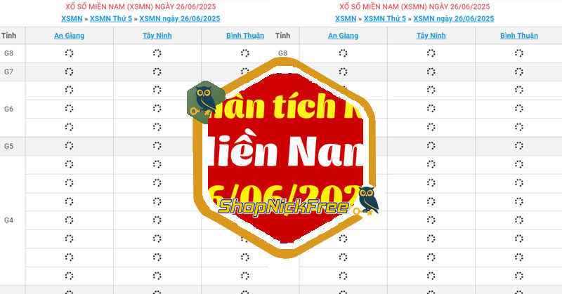 XSMN 26/06/2025 - Xổ số ngày 26 tháng 6 năm 2025