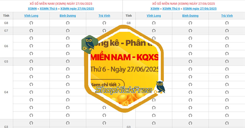XSMN 27/06/2025 - Xổ số ngày 27 tháng 6 năm 2025