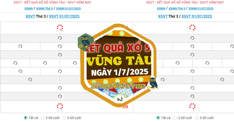 XSVT 01/07/2025 - Kết quả xổ số Vũng Tàu ngày 01/07/2025