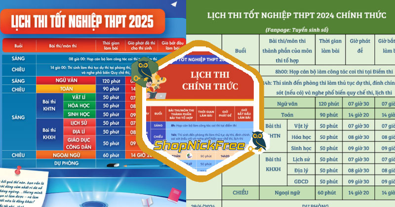 Lịch thi tốt nghiệp THPT 2025