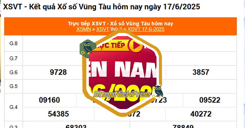 Xổ số Vũng Tàu ngày 17 tháng 6