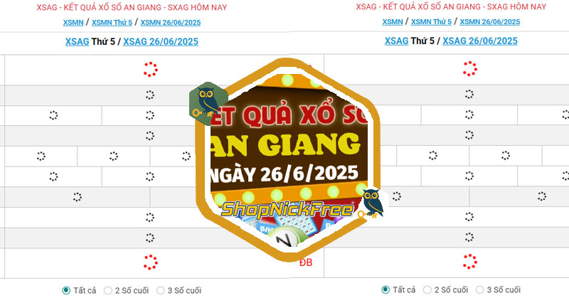 Xổ số An Giang 26/6/2025 - Kết quả xổ số An Giang ngày 26/6/2025