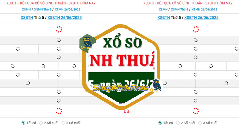 Xổ số Bình Thuận 26/6/2025 - Kết quả xổ số Bình Thuận ngày 26/6/2025