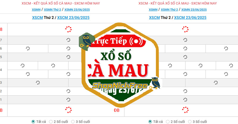 Xổ số Cà Mau 23/6/2025 - Kết quả xổ số Cà Mau ngày 23/6/2025