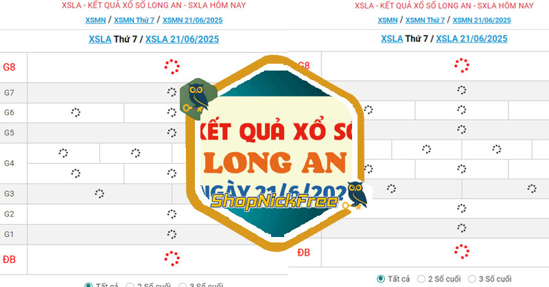Xổ số Long An 21/6/2025 - Kết quả xổ số Long An ngày 21/6/2025